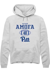 Matthew Amofa  Rally Pitt Panthers Mens White NIL Sport Icon Long Sleeve Hoodie
