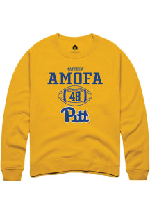 Matthew Amofa  Rally Pitt Panthers Mens Gold NIL Sport Icon Long Sleeve Crew Sweatshirt