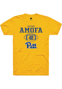 Matthew Amofa  Pitt Panthers Gold Rally NIL Sport Icon Short Sleeve T Shirt