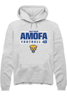 Matthew Amofa  Rally Pitt Panthers Mens White NIL Stacked Box Long Sleeve Hoodie
