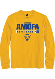 Matthew Amofa  Pitt Panthers Gold Rally NIL Stacked Box Long Sleeve T Shirt