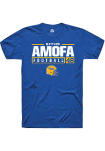 Matthew Amofa  Pitt Panthers Blue Rally NIL Stacked Box Short Sleeve T Shirt