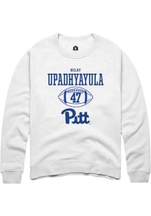 Nilay Upadhyayula  Rally Pitt Panthers Mens White NIL Sport Icon Long Sleeve Crew Sweatshirt