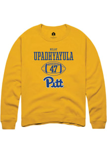 Nilay Upadhyayula  Rally Pitt Panthers Mens Gold NIL Sport Icon Long Sleeve Crew Sweatshirt