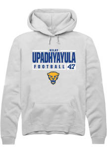 Nilay Upadhyayula  Rally Pitt Panthers Mens White NIL Stacked Box Long Sleeve Hoodie