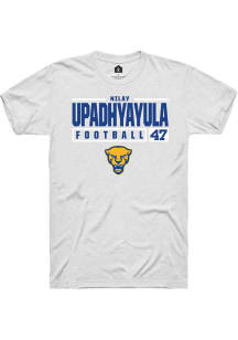 Nilay Upadhyayula  Pitt Panthers White Rally NIL Stacked Box Short Sleeve T Shirt