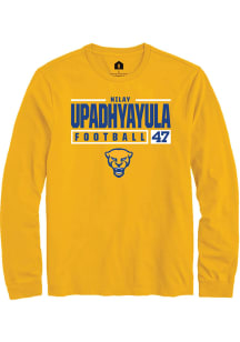 Nilay Upadhyayula  Pitt Panthers Gold Rally NIL Stacked Box Long Sleeve T Shirt