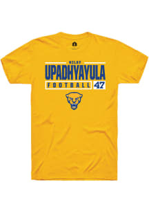 Nilay Upadhyayula  Pitt Panthers Gold Rally NIL Stacked Box Short Sleeve T Shirt