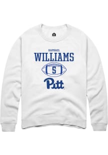 Raphael Williams  Rally Pitt Panthers Mens White NIL Sport Icon Long Sleeve Crew Sweatshirt