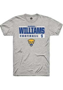 Raphael Williams  Pitt Panthers Ash Rally NIL Stacked Box Short Sleeve T Shirt