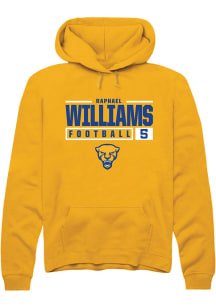Raphael Williams  Rally Pitt Panthers Mens Gold NIL Stacked Box Long Sleeve Hoodie