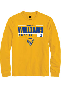 Raphael Williams  Pitt Panthers Gold Rally NIL Stacked Box Long Sleeve T Shirt
