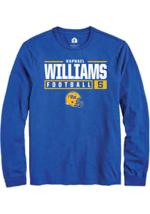 Raphael Williams  Pitt Panthers Blue Rally NIL Stacked Box Long Sleeve T Shirt
