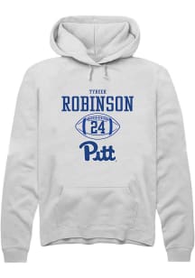 Tyreek Robinson  Rally Pitt Panthers Mens White NIL Sport Icon Long Sleeve Hoodie