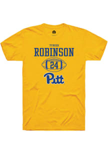 Tyreek Robinson  Pitt Panthers Gold Rally NIL Sport Icon Short Sleeve T Shirt