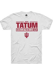 avry tatum  Indiana Hoosiers White Rally NIL Stacked Box Short Sleeve T Shirt