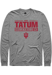 avry tatum  Indiana Hoosiers Graphite Rally NIL Stacked Box Long Sleeve T Shirt