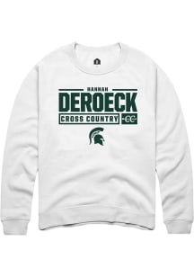 Hannah DeRoeck  Rally Michigan State Spartans Mens White NIL Stacked Box Long Sleeve Crew Sweatshi..