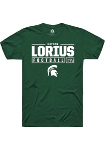 Hayden Lorius  Michigan State Spartans Green Rally NIL Stacked Box Short Sleeve T Shirt