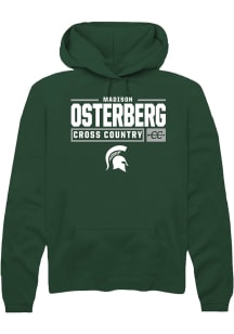 Madison Osterberg  Rally Michigan State Spartans Mens Green NIL Stacked Box Long Sleeve Hoodie