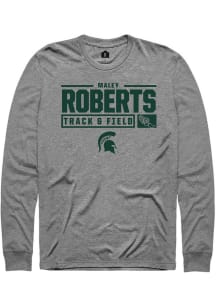 Maley Roberts  Michigan State Spartans Graphite Rally NIL Stacked Box Long Sleeve T Shirt