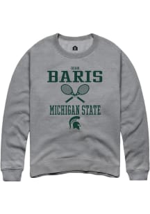 Ozan Baris  Rally Michigan State Spartans Mens Graphite NIL Sport Icon Long Sleeve Crew Sweatshirt