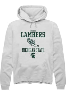 Parker Lambers  Rally Michigan State Spartans Mens White NIL Sport Icon Long Sleeve Hoodie