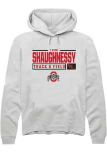Liam Shaughnessy  Rally Ohio State Buckeyes Mens White NIL Stacked Box Long Sleeve Hoodie
