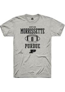Denylon Morrissette  Purdue Boilermakers Ash Rally NIL Sport Icon Short Sleeve T Shirt