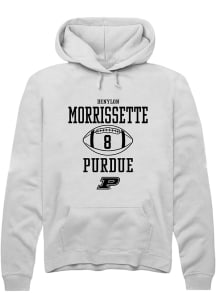Denylon Morrissette  Rally Purdue Boilermakers Mens White NIL Sport Icon Long Sleeve Hoodie