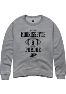 Denylon Morrissette  Rally Purdue Boilermakers Mens Graphite NIL Sport Icon Long Sleeve Crew Sweat..