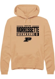Denylon Morrissette  Rally Purdue Boilermakers Mens Gold NIL Stacked Box Long Sleeve Hoodie
