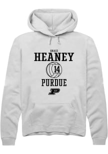 Grace Heaney  Rally Purdue Boilermakers Mens White NIL Sport Icon Long Sleeve Hoodie
