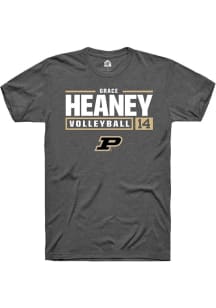 Grace Heaney  Purdue Boilermakers Dark Grey Rally NIL Stacked Box Short Sleeve T Shirt