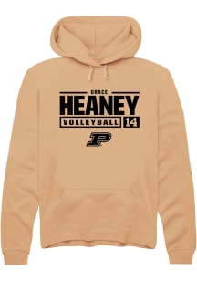 Grace Heaney  Rally Purdue Boilermakers Mens Gold NIL Stacked Box Long Sleeve Hoodie