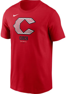 Nike Cincinnati Reds Red Fanwear City Connect 1.0 Large Logo Short Sleeve T Shirt