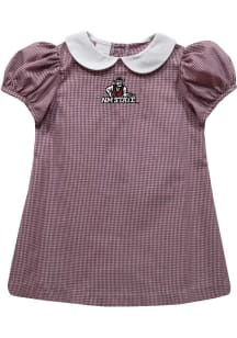 Vive La Fete New Mexico State Aggies Baby Girls Crimson Gingham Collar Short Sleeve Dress
