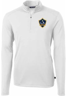 Cutter and Buck LA Galaxy Mens White Virtue Eco Pique Big and Tall Qtr Zip