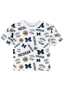Michigan Wolverines Toddler White Run Down Football Short Sleeve T-Shirt