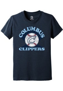 Summit Sportswear Columbus Clippers Youth Navy Blue Soft Arch Short Sleeve T-Shirt