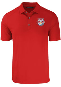 Cutter and Buck New York Red Bulls Mens Red Forge Recycled Short Sleeve Polo