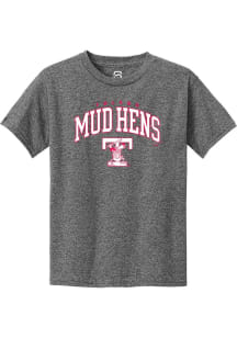 Summit Sportswear Toledo Mud Hens Youth Graphite Arch Mascot Short Sleeve T-Shirt