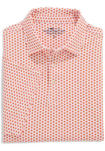 Vineyard Vines Clemson Tigers Mens Orange Sankaty Paw Print Short Sleeve Fashion Polo