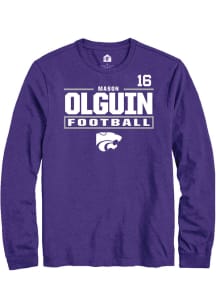 Mason Olguin  K-State Wildcats Purple Rally NIL Stacked Box Long Sleeve T Shirt