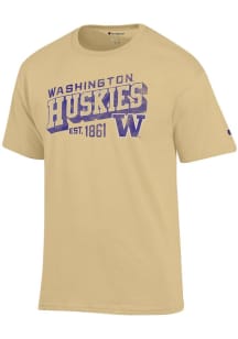 Champion Washington Huskies Gold School Name Short Sleeve T Shirt