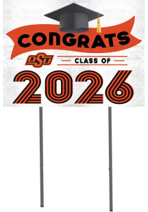 Oklahoma State Cowboys KH Sports Fan Class of 2026 Yard Sign - Orange