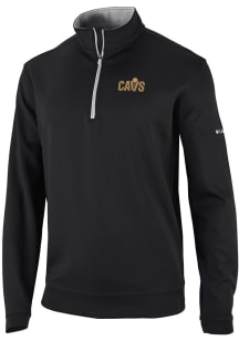 Columbia Cleveland Cavaliers Mens Black Wickham Hills Long Sleeve Qtr Zip Pullover