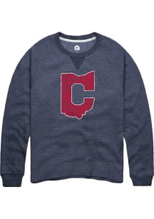 Rally Cleveland Mens Navy Blue C Ohio Long Sleeve Crew Sweatshirt