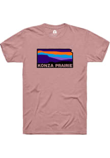 Rally Manhattan Pink Konza Prairie State Shape Short Sleeve Fashion T Shirt