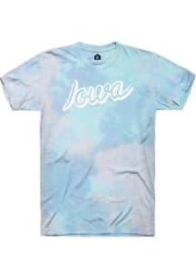 Rally Iowa Womens Light Blue Script Short Sleeve T-Shirt